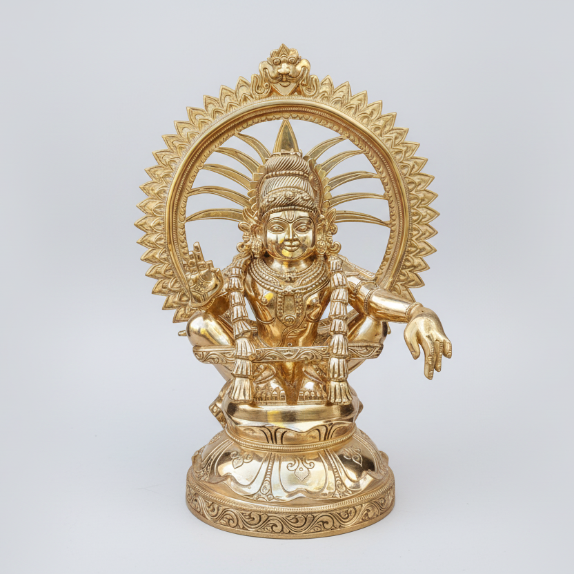 Ayyappan 14-Inch Bronze Panchaloha Statue