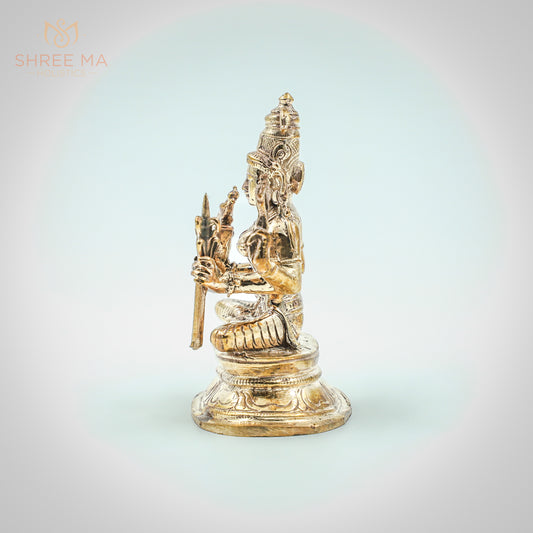 Kamakshiamman (Lalithambigai) 3.5-Inch Panchaloha Bronze Idol – Handmade Divine Sculpture - Shree Ma Sculptures