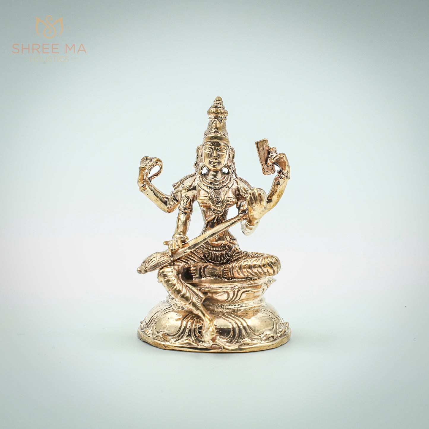 Saraswati 3.5 inches Panchalogam bronze idol - Shree Ma Sculptures