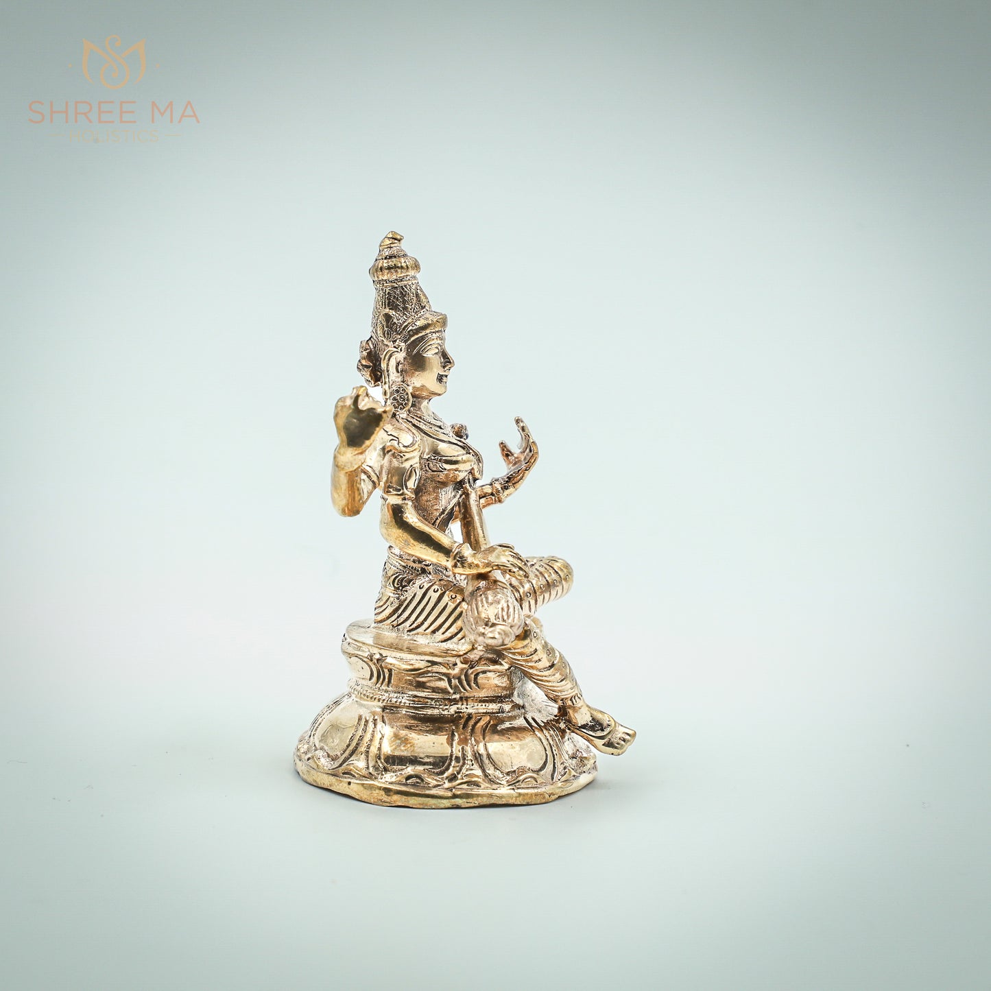 Saraswati 3.5 inches Panchalogam bronze idol - Shree Ma Sculptures