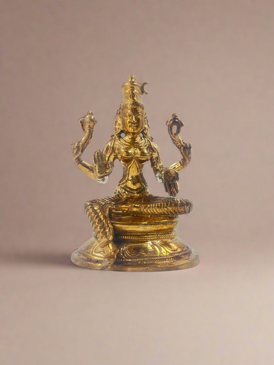Bhuvaneshwari 3.5-inch Panchaloha Sculpture | Handmade Idol - Shree Ma Sculptures