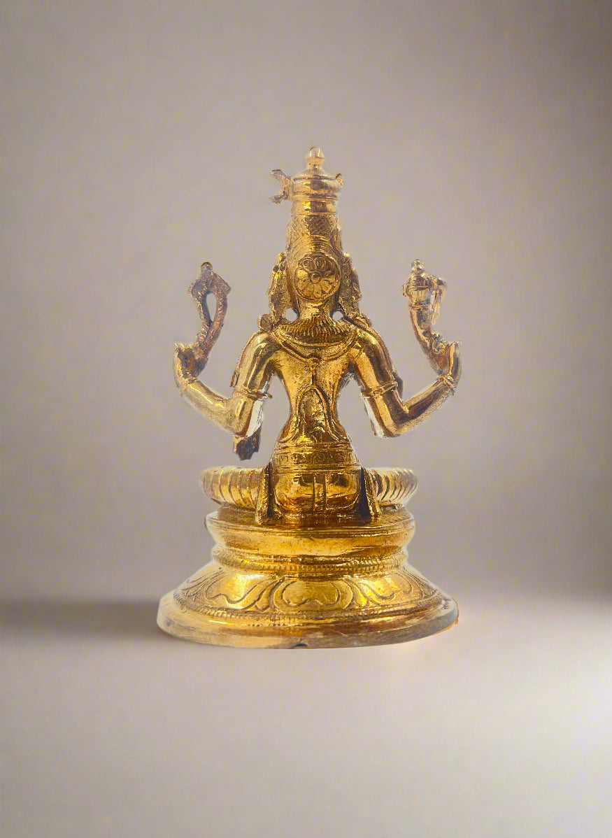 Bhuvaneshwari 3.5-inch Panchaloha Sculpture | Handmade Idol - Shree Ma Sculptures