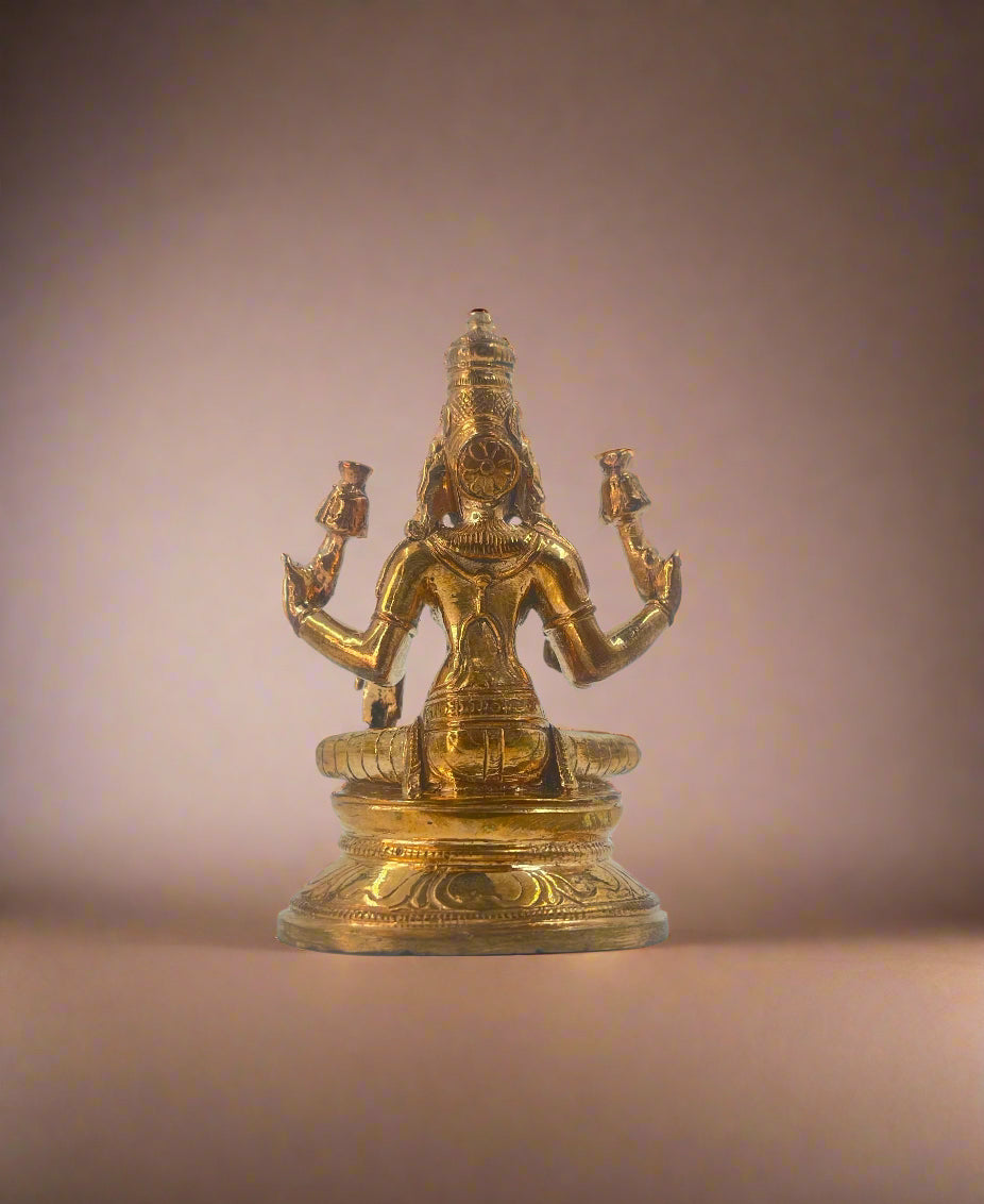 Goddess Lakshmi 3.5-inch Idol | Handmade Panchaloha Bronze Statue - Shree Ma Sculptures