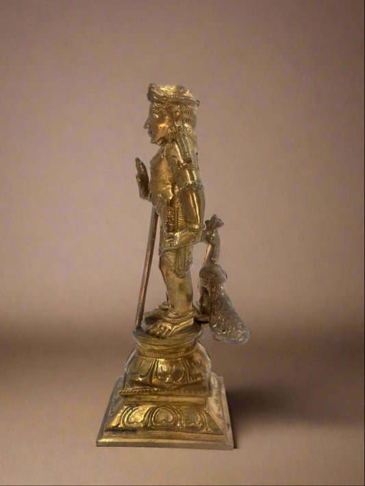 Balamurugan 6.5-inch Bronze Idol | Panchaloha Handmade Sculpture - Shree Ma Sculptures