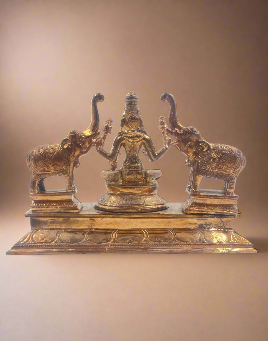 Gaja Lakshmi 5-Inch Idol | Panchaloha Bronze Statue - Shree Ma Sculptures