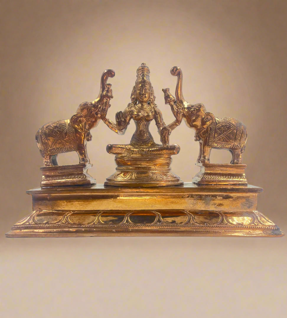 Gaja Lakshmi 5-Inch Idol | Panchaloha Bronze Statue - Shree Ma Sculptures