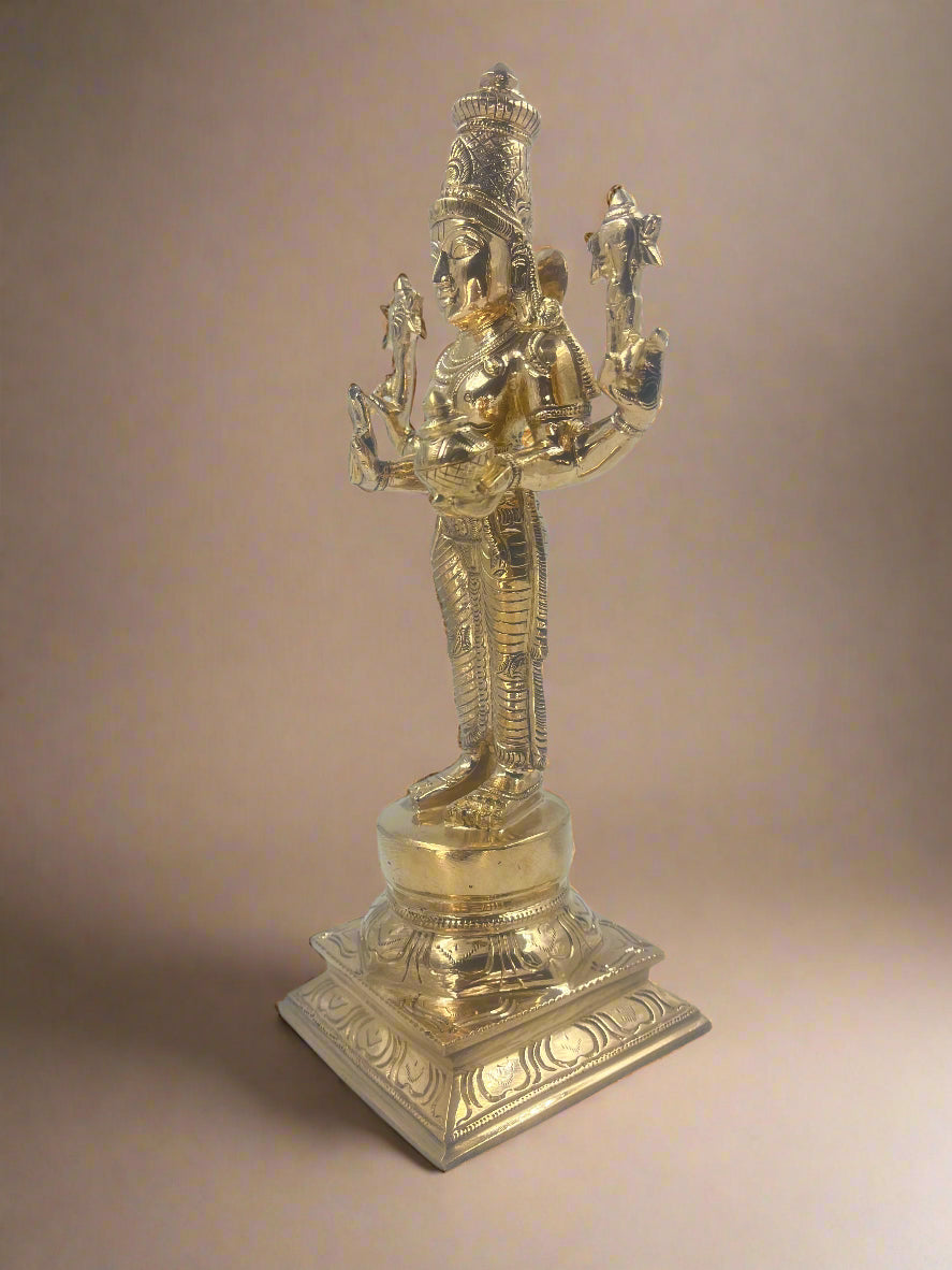 Dhanwantri 12-Inch Panchaloha | Guardian of Health and Prosperity - Shree Ma Sculptures