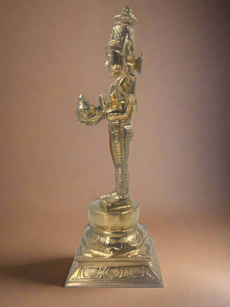 Dhanwantri 12-Inch Panchaloha | Guardian of Health and Prosperity - Shree Ma Sculptures