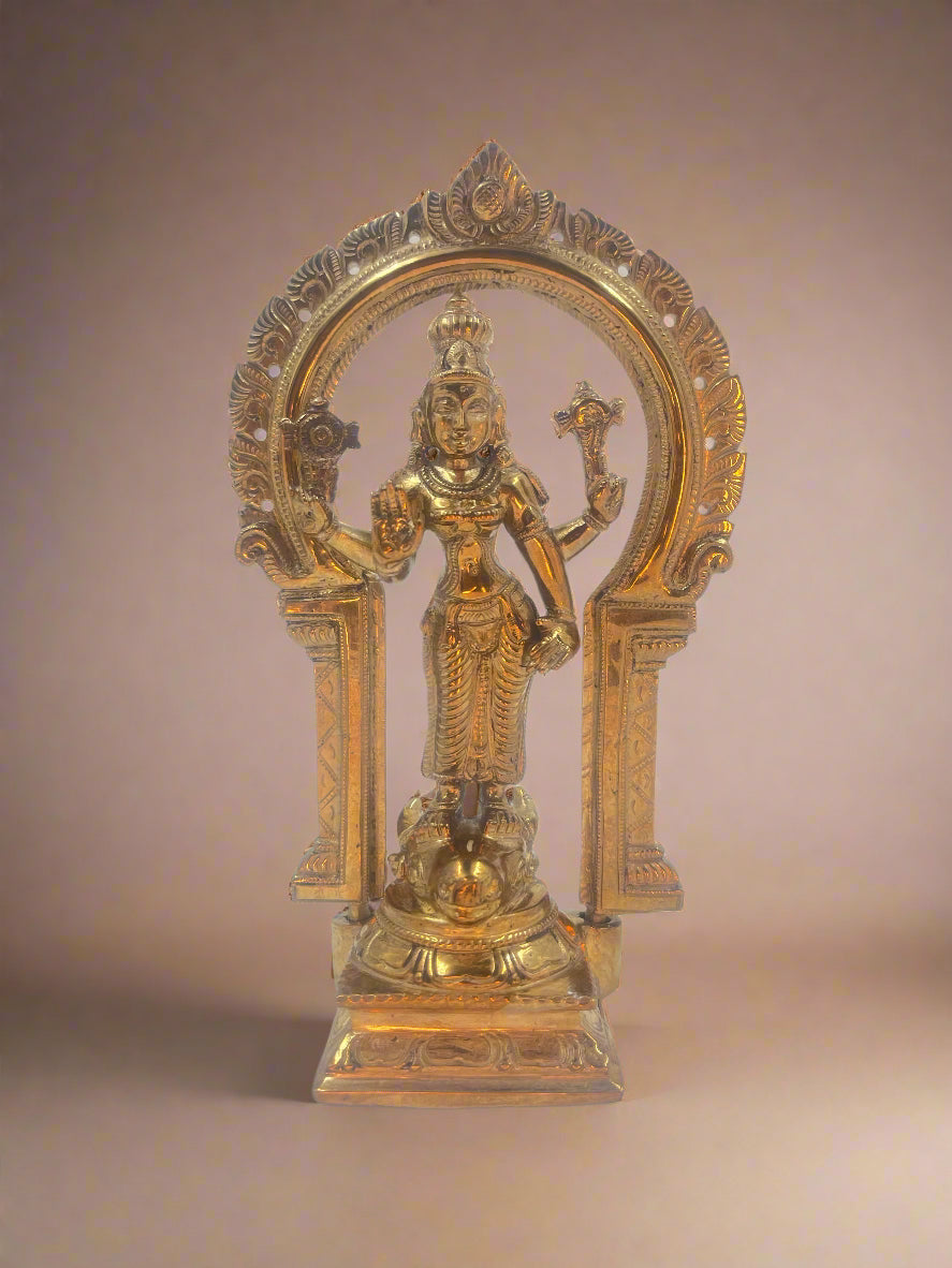 Vishnudurgai 6-Inch Bronze Statue | Handmade Panchaloha Idol - Shree Ma Sculptures