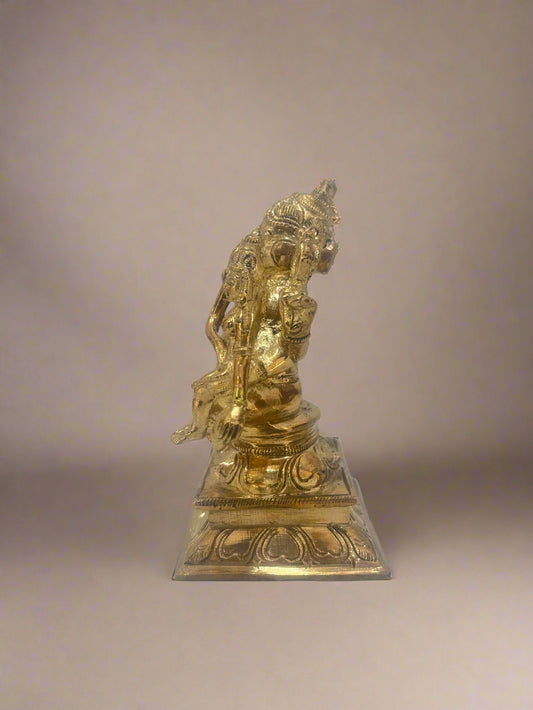 Uchchista Ganapati 6-inch Panchaloha Bronze Idol - Shree Ma Sculptures