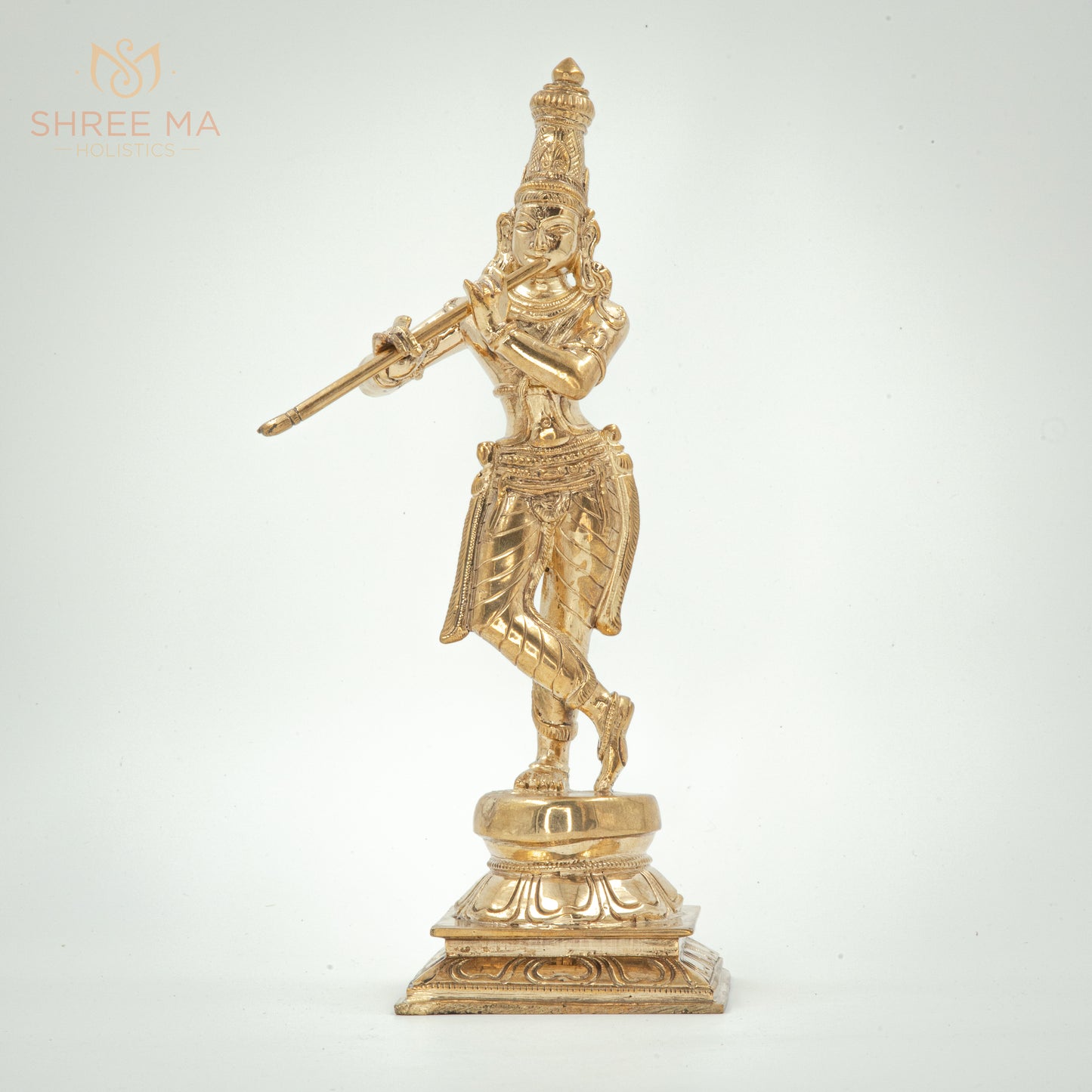 Krishna 10" | Handmade | Madhuchista-Vidhana (Lost-Wax casting) | Panchaloha Bronze from Swamimalai - Shree Ma Sculptures