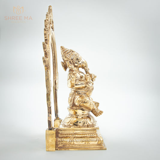 Ganesha 10" | Handmade | Madhuchista-Vidhana (Lost-Wax casting) | Panchaloha Bronze from Swamimalai - Shree Ma Sculptures