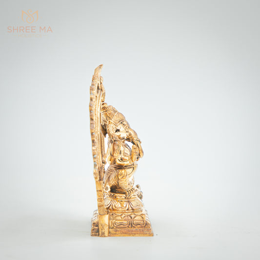 Ganesh with arch 4" Panchaloha idol - Shree Ma Sculptures