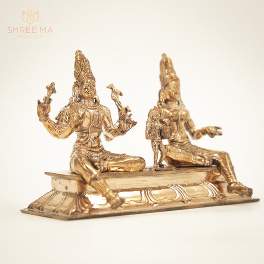 Somaskandar 5" | Handmade | Madhuchista-Vidhana (Lost-Wax casting) | Panchaloha Bronze from Swamimalai - Shree Ma Sculptures