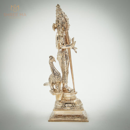 Subramaniyar 9" | Handmade | Madhuchista-Vidhana (Lost-Wax casting) | Panchaloha Bronze from Swamimalai - Shree Ma Sculptures