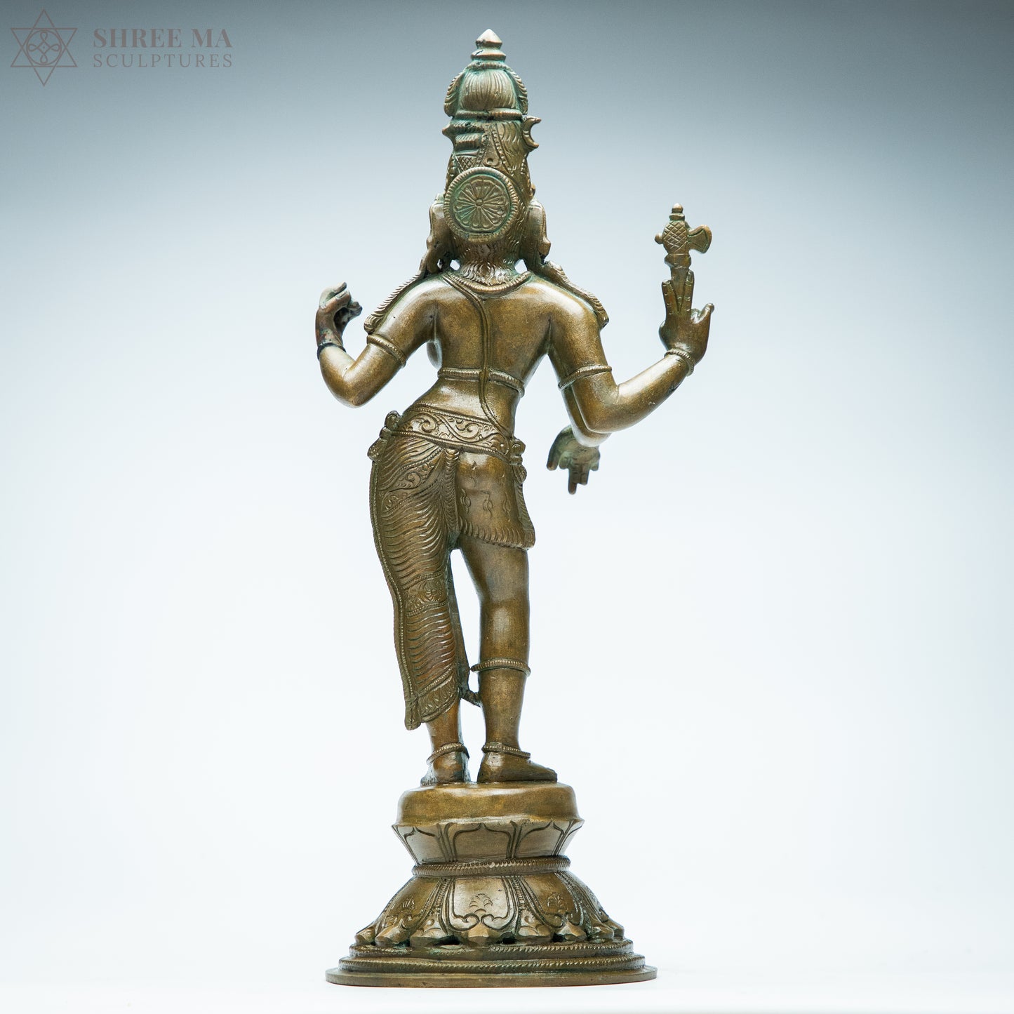 Ardhanarishwara 12" Panchaloha Bronze Statue – Antique Finish - Shree Ma Sculptures
