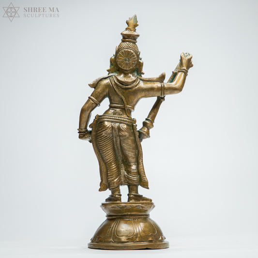 Thiruchengode Ardhanari 12-Inch Panchaloha Bronze Idol – Handmade Antique-Finish Sculpture - Shree Ma Sculptures