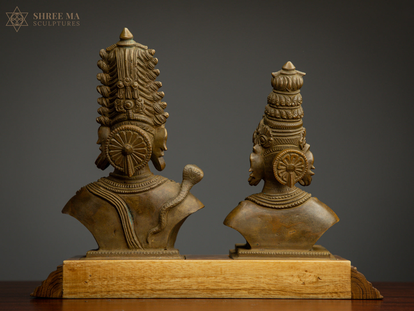 Shiva 9-Inch & Parvathi 7-Inch Bronze Set - Shree Ma Sculptures