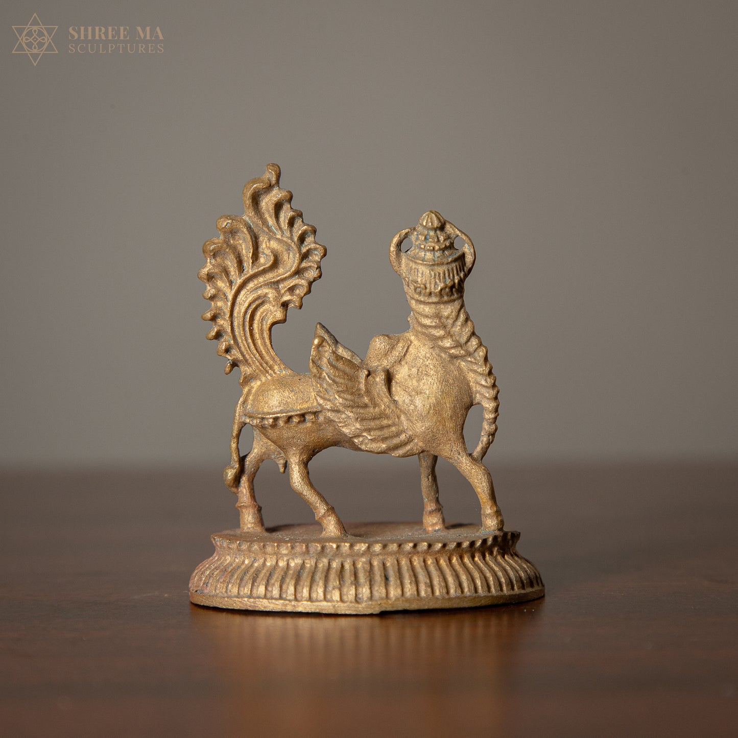 Kamadenu Antique Finish 2-Inch Panchaloha Idol