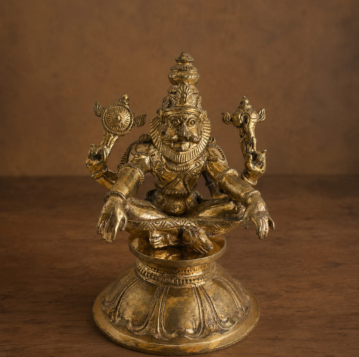Yoga Narasimar 4-Inch | Panchaloha Bronze statue