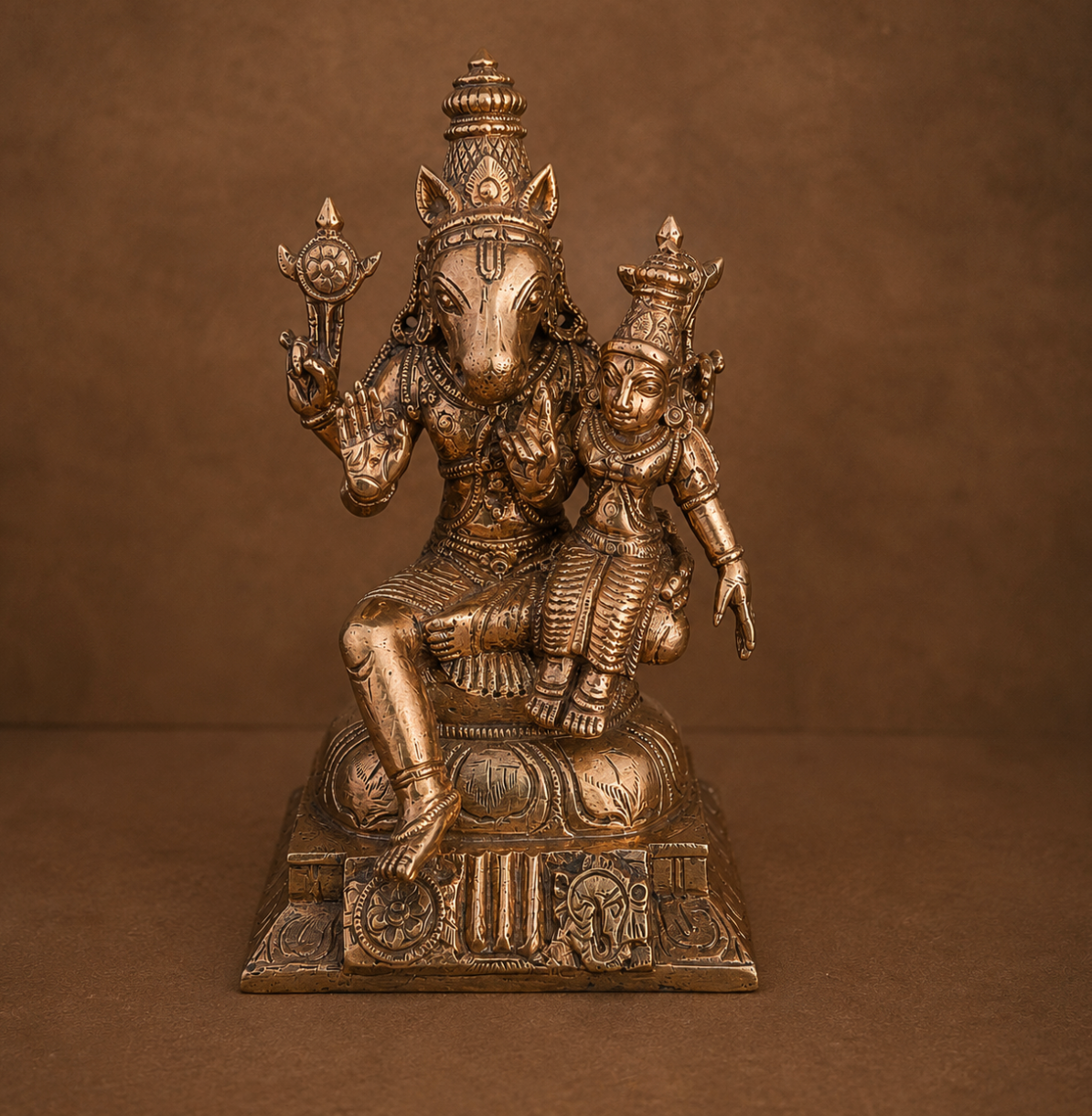 Lakshmi Hyagrivar 5-Inch Panchaloha Bronze Idol