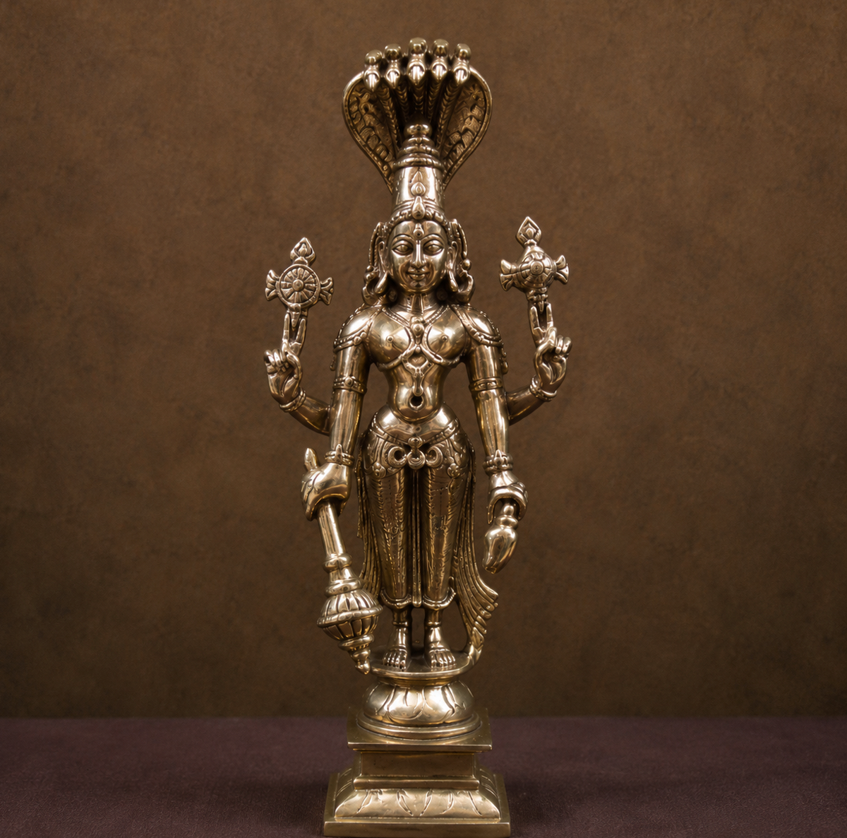 Sathya Narayana 6" Bronze Panchaloha Statue