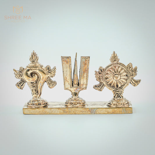 Sangu Chakram Namam 2" panchalogam bronze idol - Shree Ma Sculptures