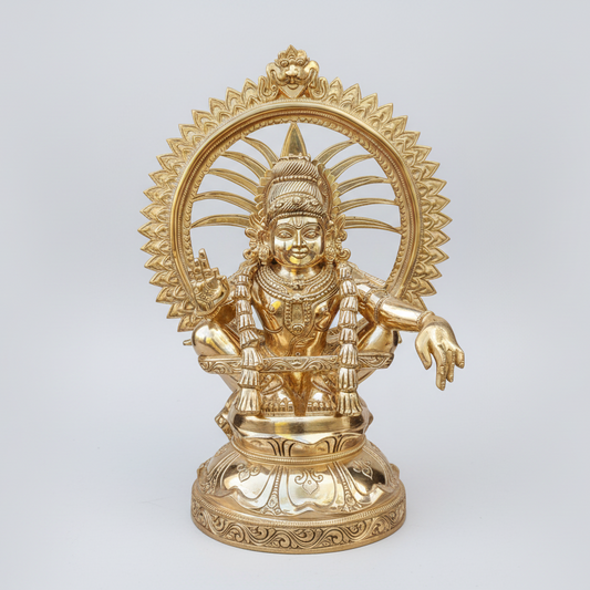 Ayyappan 14-Inch Bronze Panchaloha Statue