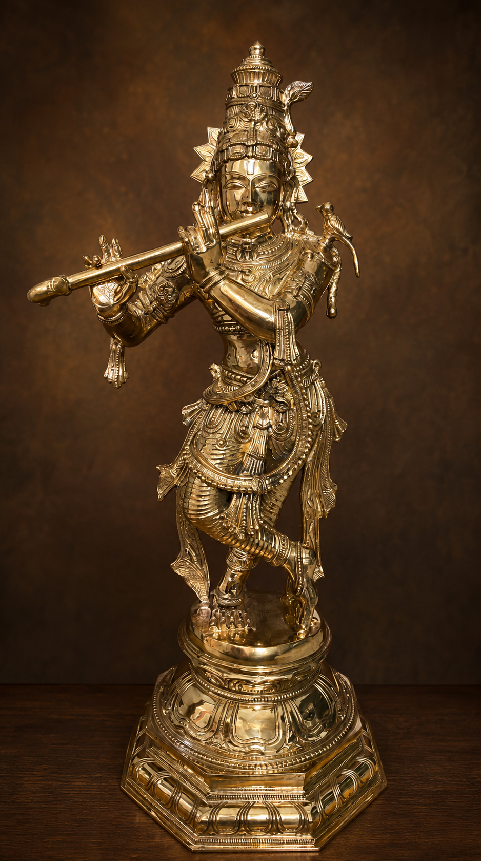 Krishna 24-Inch Statue | Panchaloha Bronze