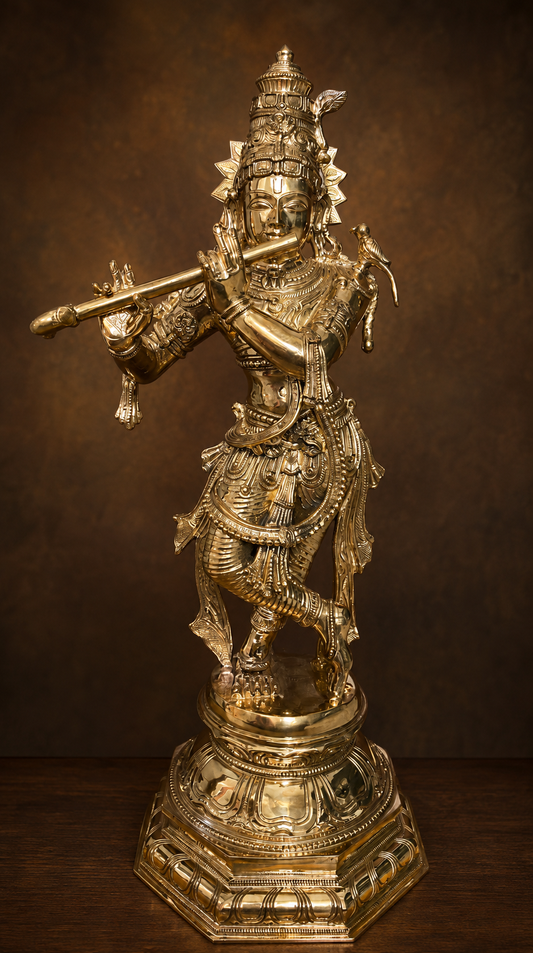 Krishna 24-Inch Statue | Panchaloha Bronze