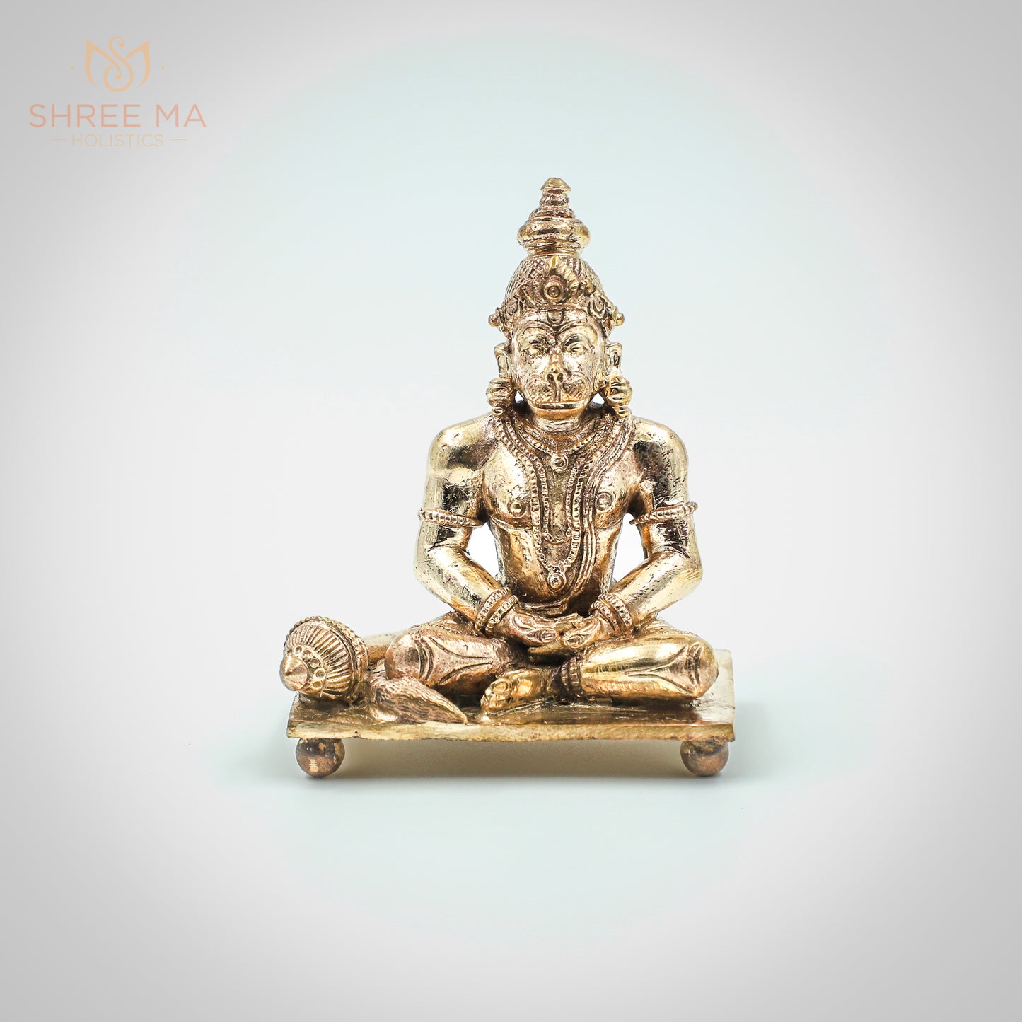 Meditating Hanuman 3.5" inches panchalogam bronze idol - Shree Ma Sculptures