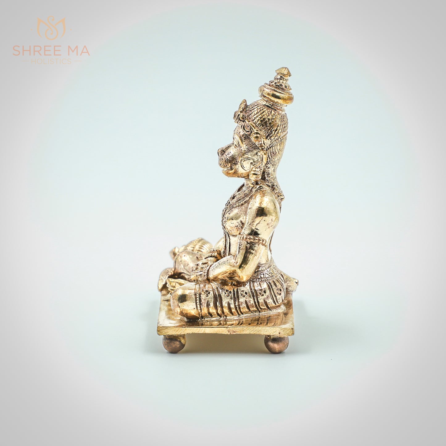 Meditating Hanuman 3.5" inches panchalogam bronze idol - Shree Ma Sculptures