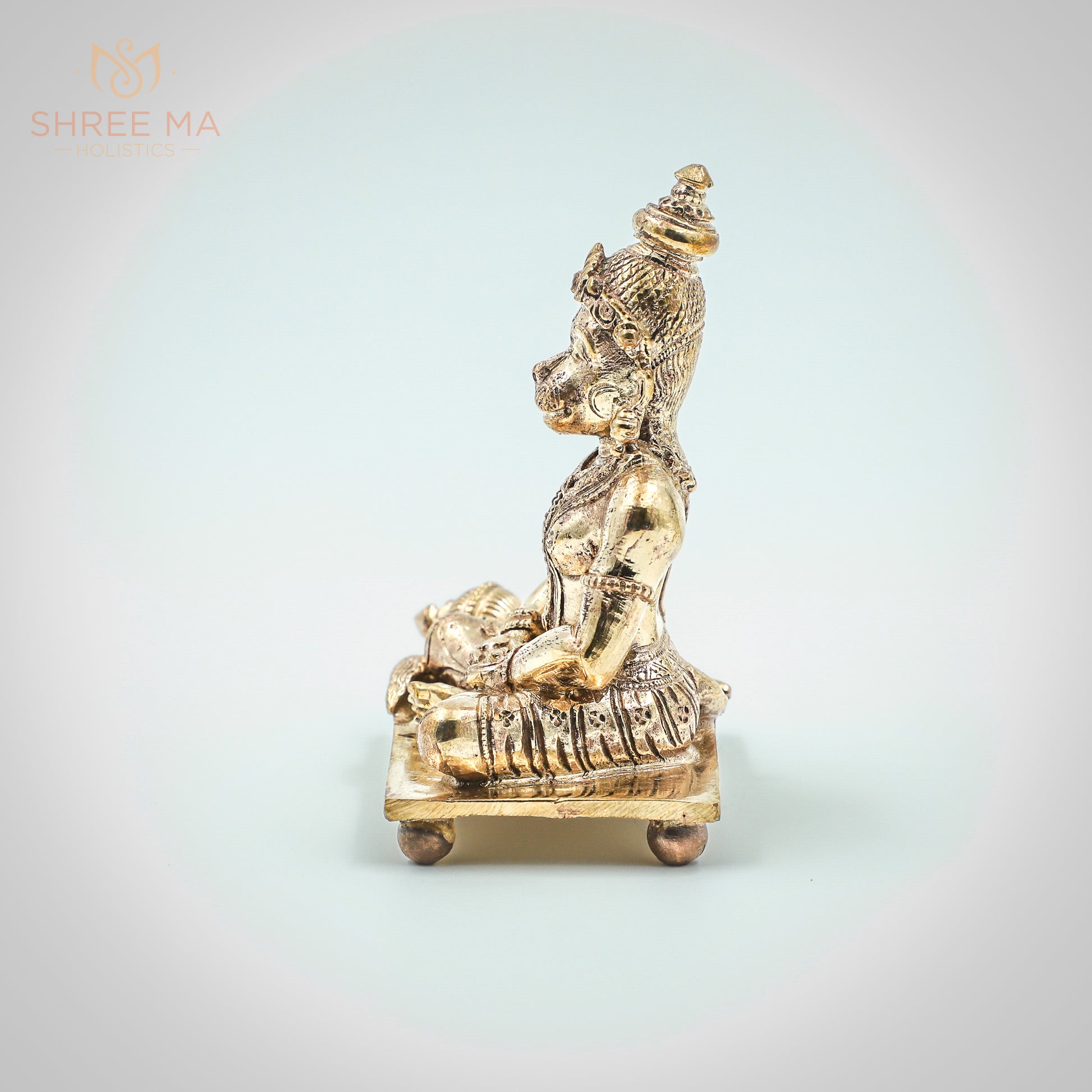 Meditating Hanuman 3.5" inches panchalogam bronze idol - Shree Ma Sculptures