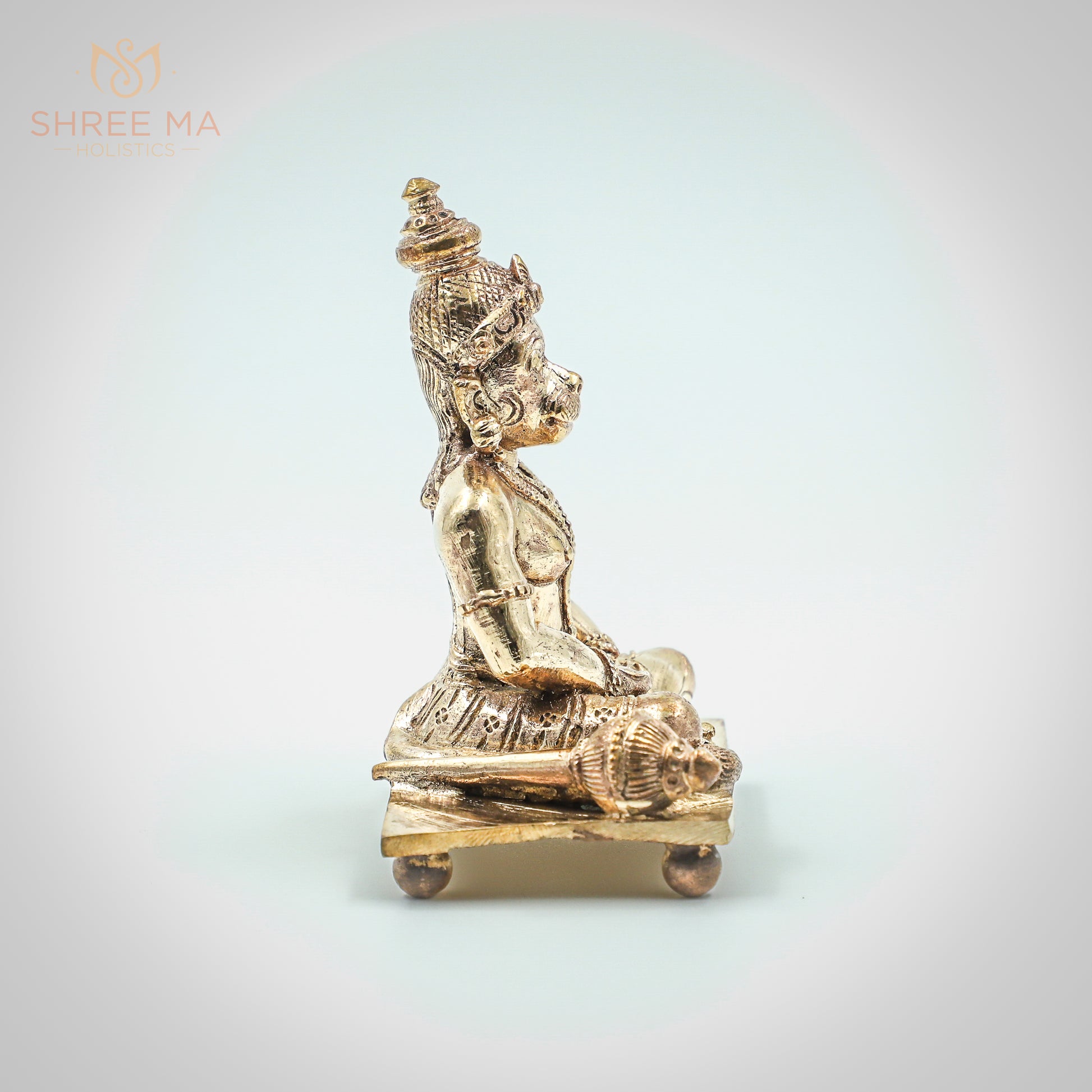 Meditating Hanuman 3.5" inches panchalogam bronze idol - Shree Ma Sculptures
