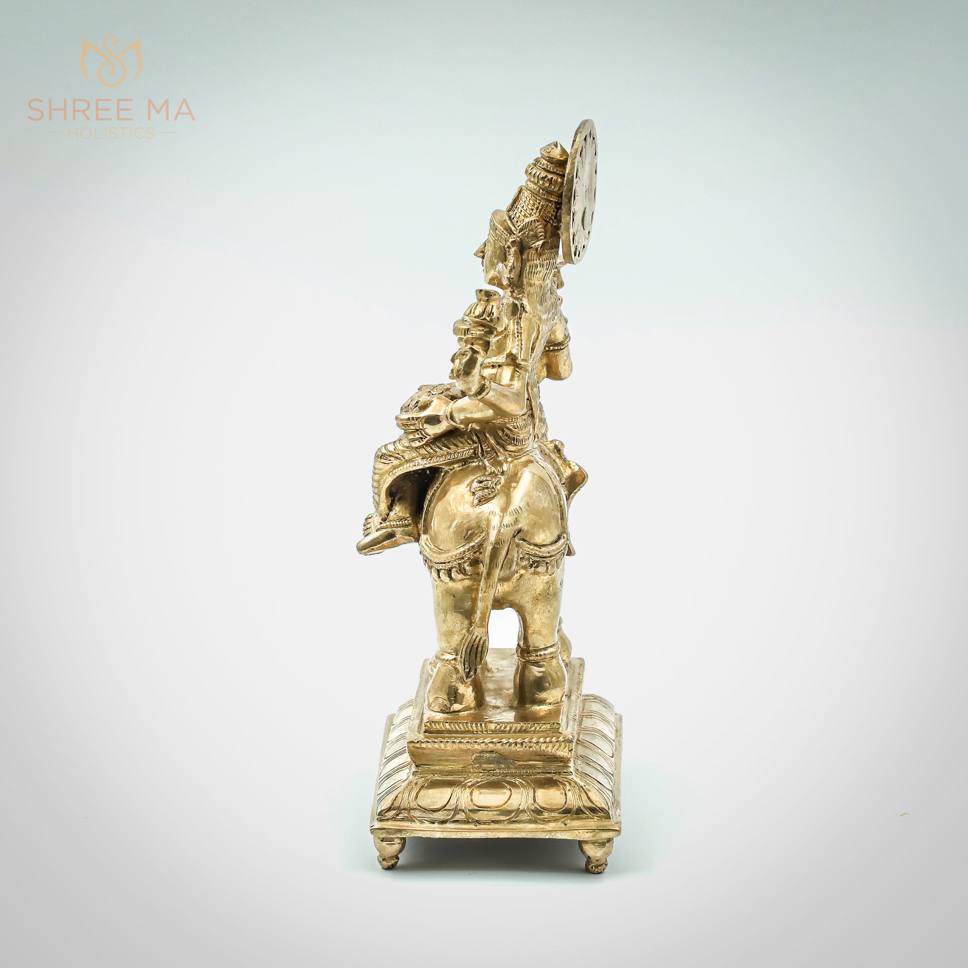 Gajalakshmi seated on Elephant | 9" inches | Handmade | Madhuchista-Vidhana (Lost-Wax casting) | Panchaloha Bronze from Swamimalai - Shree Ma Sculptures