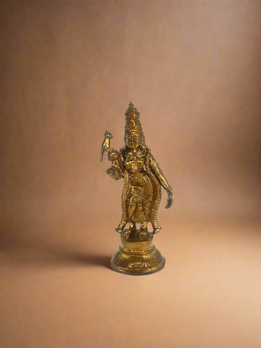 Meenakshi 4-inch Bronze Panchaloha Sculpture