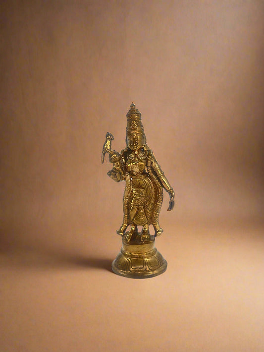 Meenakshi 4-inch Bronze Panchaloha Sculpture