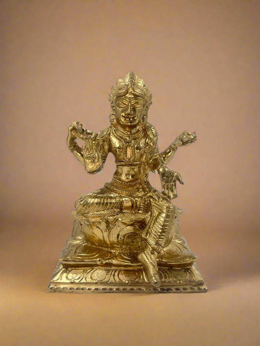 Lotus Balambigai 6-Inch Bronze Idol | Handmade Panchaloha Sculpture