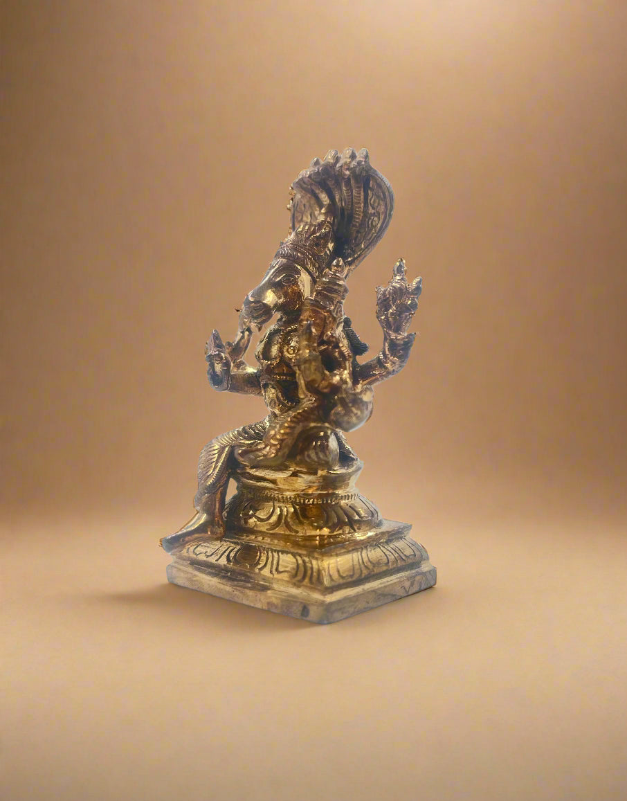 Lakshmi Hayagriva 3.5-inch Idol | Handmade Panchaloha Bronze Statue - Shree Ma Sculptures