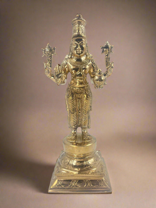 Dhanwantri 12-Inch Panchaloha | Guardian of Health and Prosperity