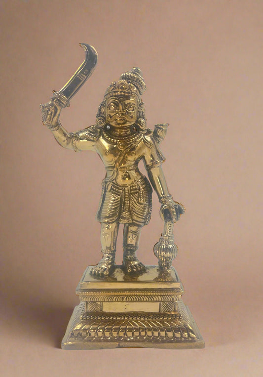 Madurai Veeran 6-Inch Bronze Panchaloha Idol
