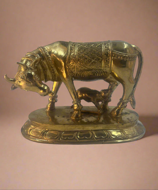 Cow & Calf 6-Inch Idol | Panchaloha Bronze Statue