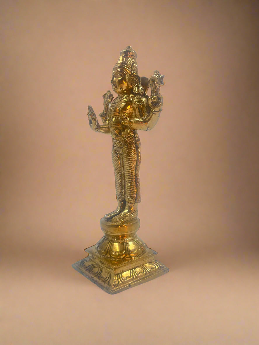 Dhanvanthri 6-Inch Bronze Handmade Panchaloha Statue