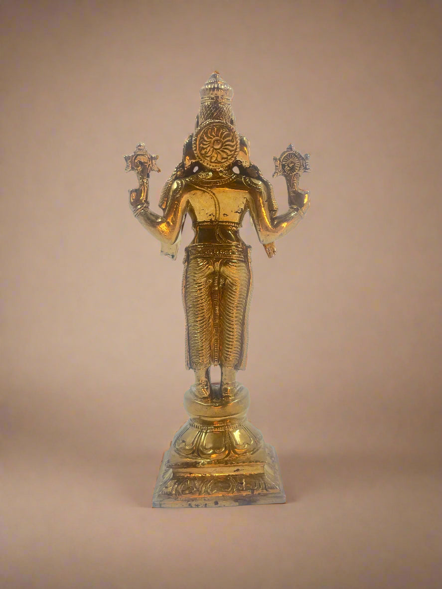 Dhanvanthri 6-Inch Bronze Handmade Panchaloha Statue