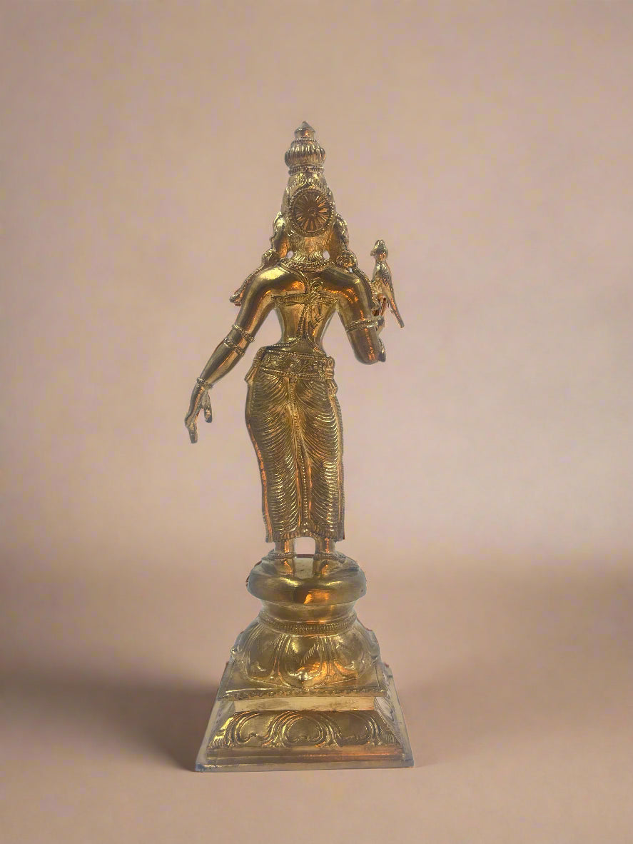 Meenakshi 9-Inch Bronze Idol | Sacred Panchaloha Sculpture