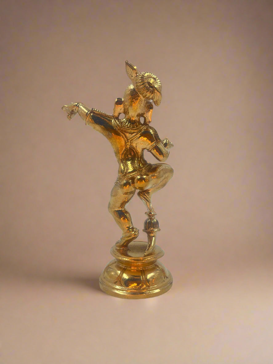 Dancing Krishna 6-Inch Bronze Idol | Handmade Panchaloha Statue
