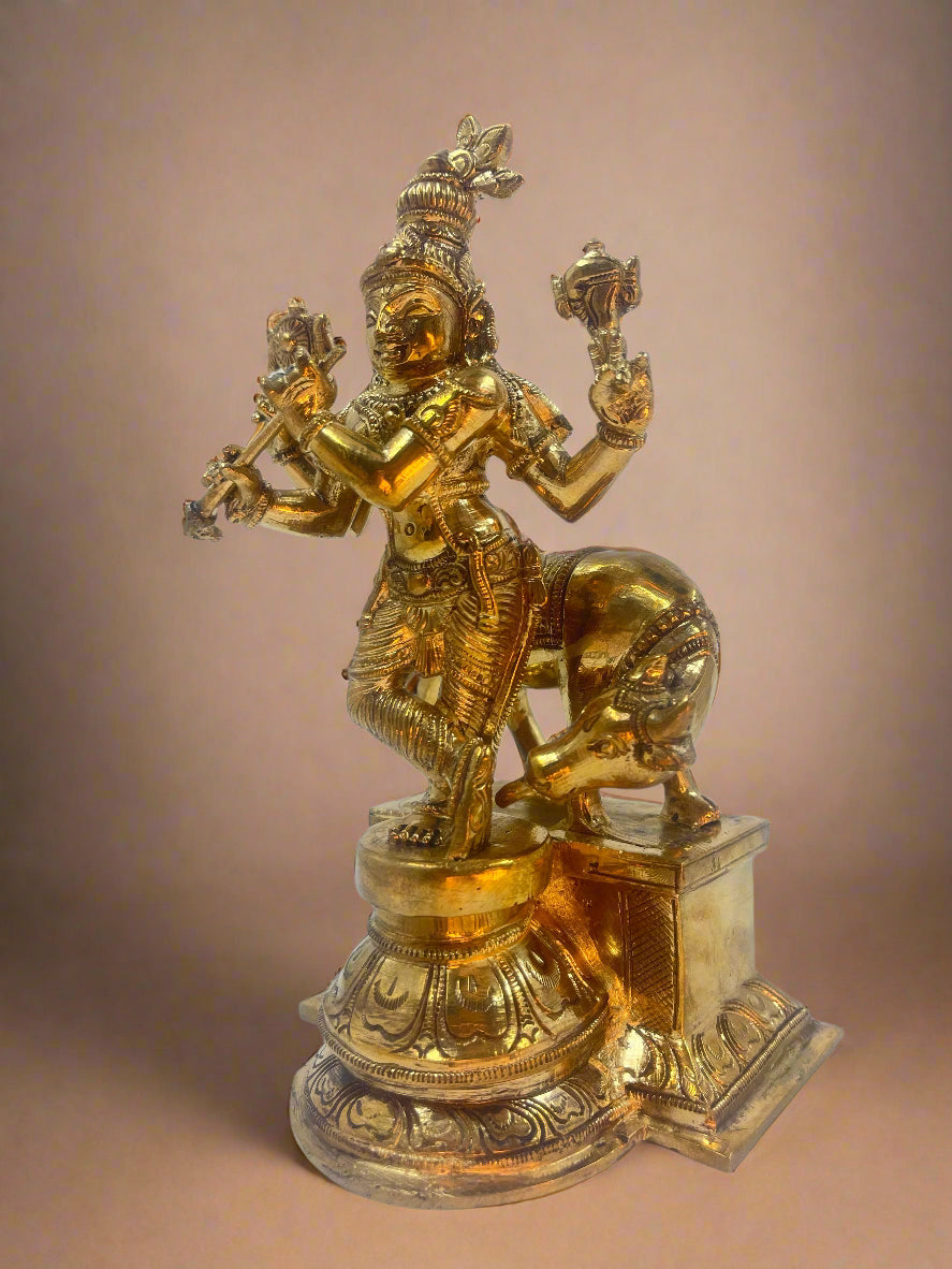 Venugopal 8-Inch Bronze Handmade Panchaloha Sculpture