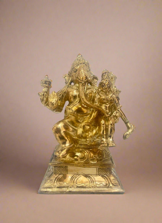 Uchchista Ganapati 6-inch Panchaloha Bronze Idol - Shree Ma Sculptures
