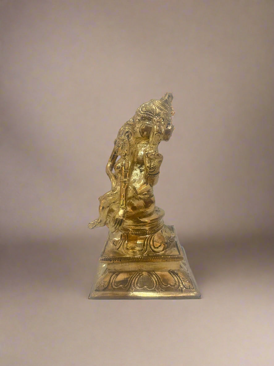 Uchchista Ganapati 6-inch Panchaloha Bronze Idol - Shree Ma Sculptures