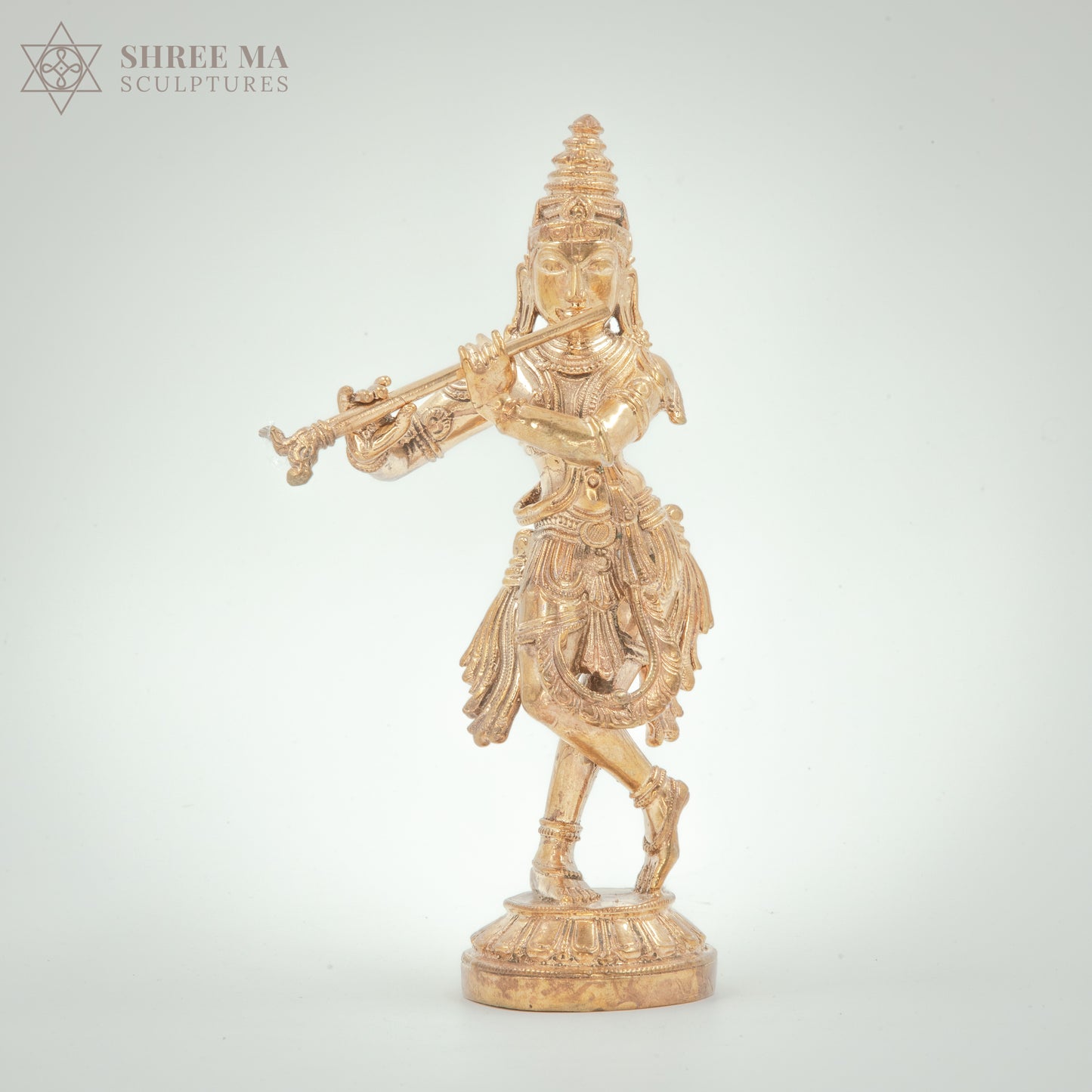 Bellur Krishna 7" inches panchalogam bronze idol